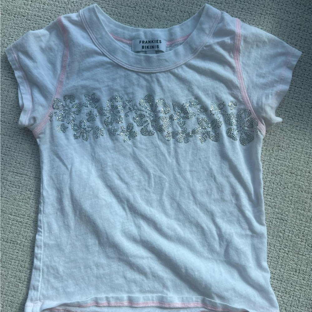 Frankies Bikinis Baby Jersey Tee Crop Top